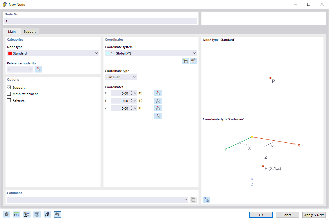 Dialog Box "New Node"