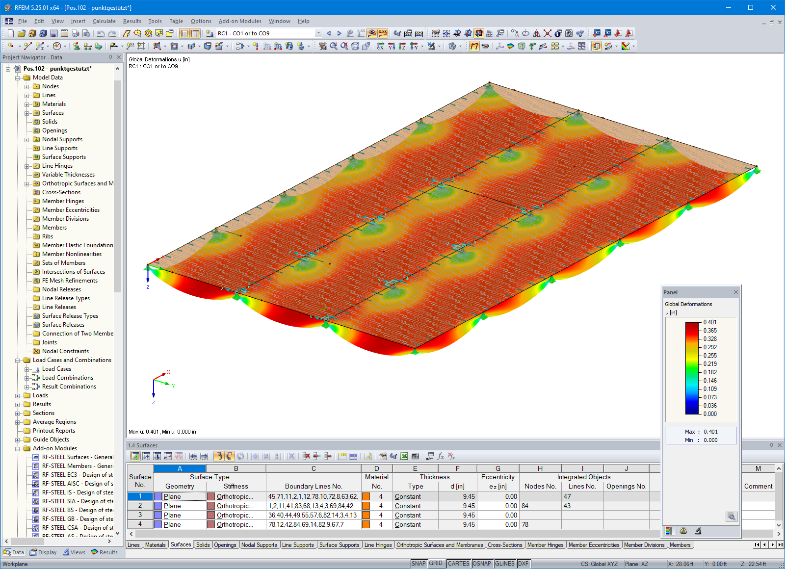 Cross-Laminated Timber Panel Deformation in RFEM (© PIRMIN JUNG)