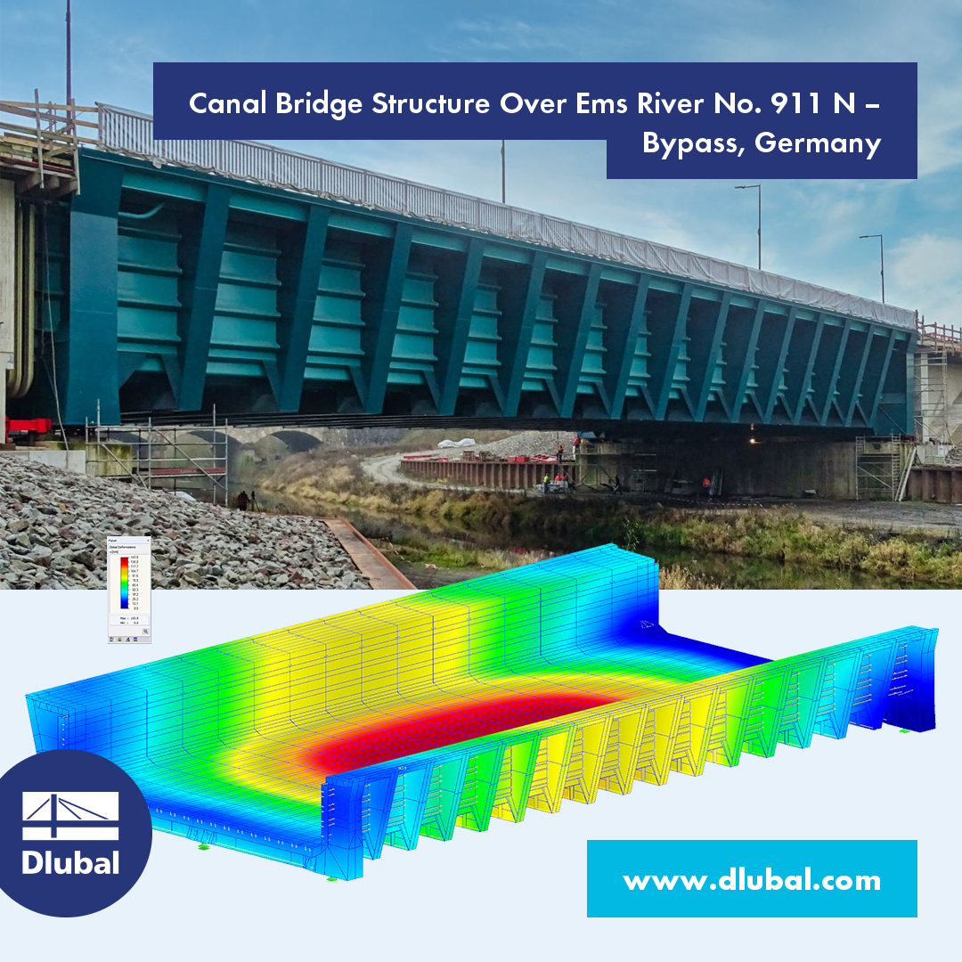 Canal Bridge Structure over Ems River No. 911 N – Bypass, Germany