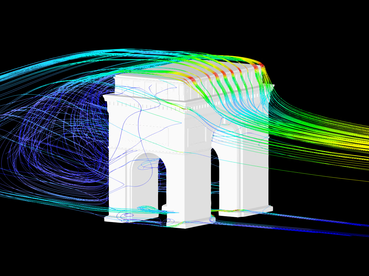 Arc de Triomphe, Wind Streamlines