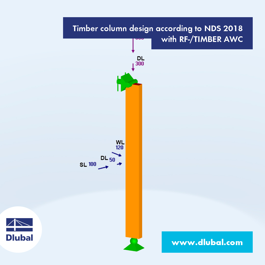 Timber Beam-Column Design per NDS 2018 \n Using RF-/TIMBER AWC Module