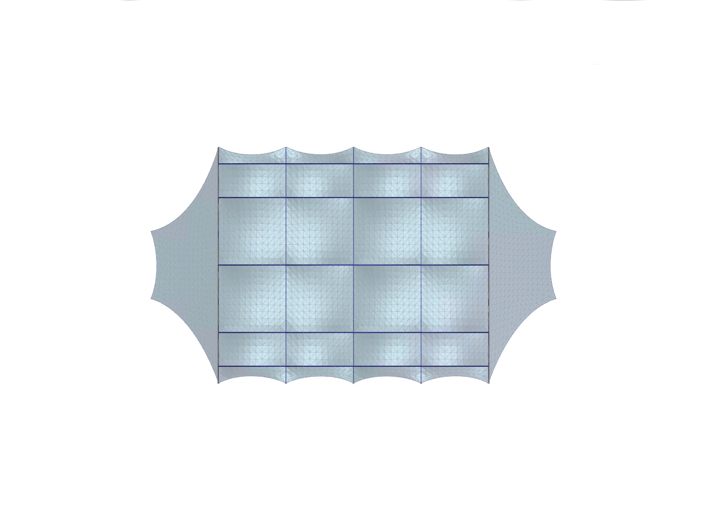 Hall with Membrane Roof, Z-Axis Direction View