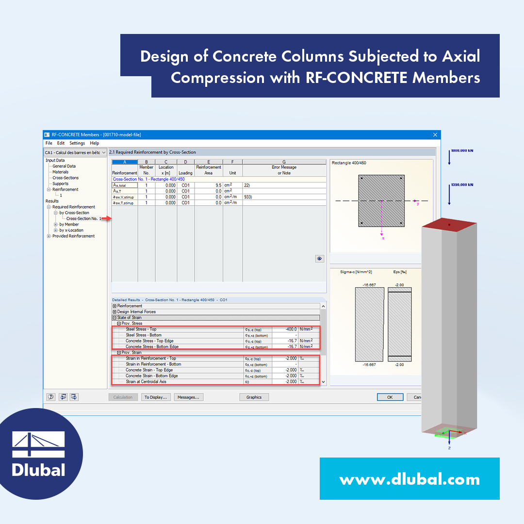 Design of Concrete Columns Subjected to Axial Compression with RF-CONCRETE Members