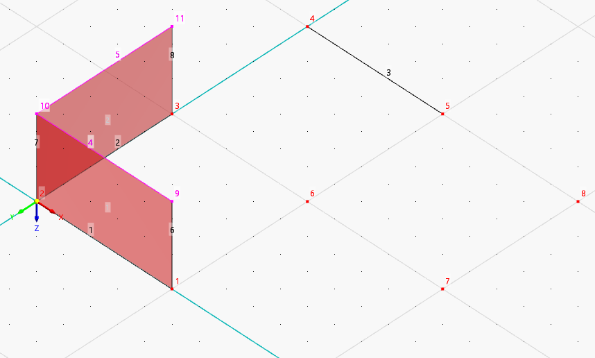 Copied Lines and Nodes with New Lines and Surfaces