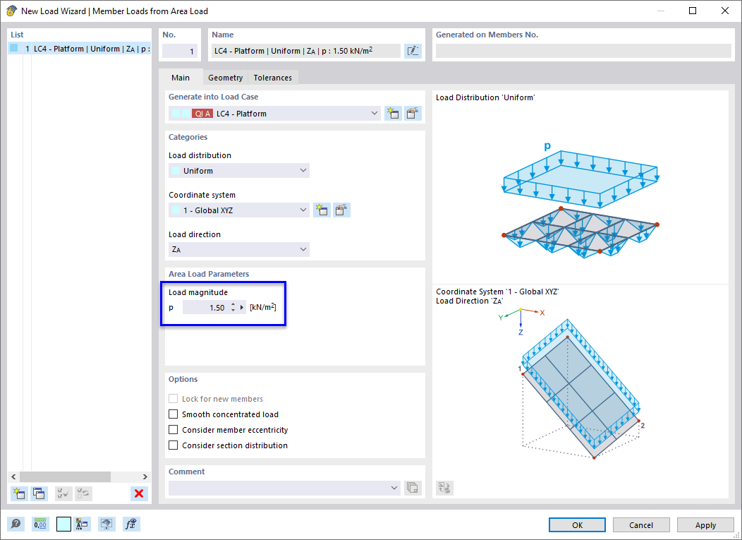 Dialog Box 'New Load Wizard'