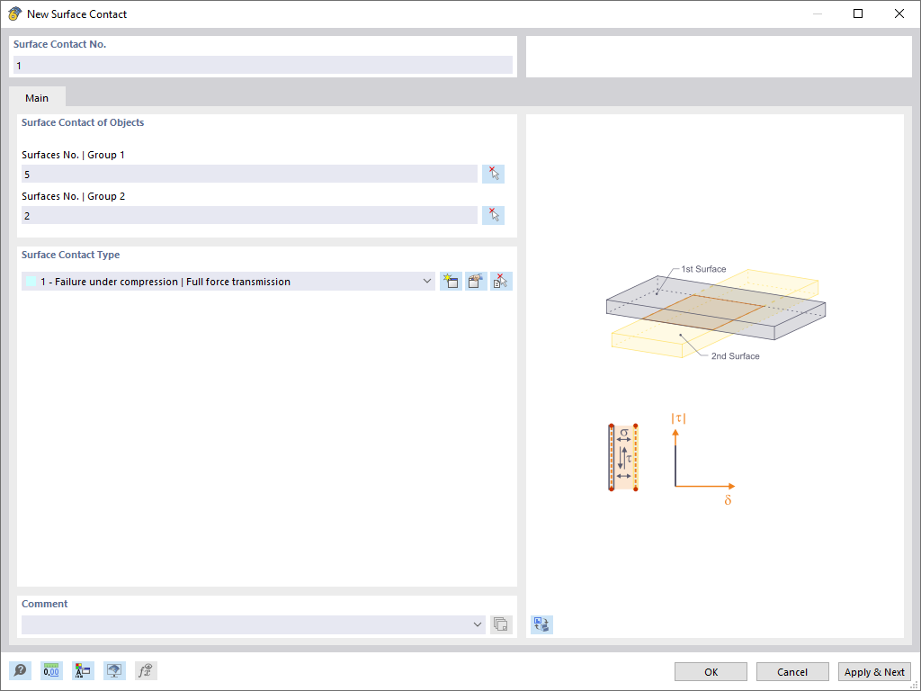 Dialog Box "New Surface Contact"