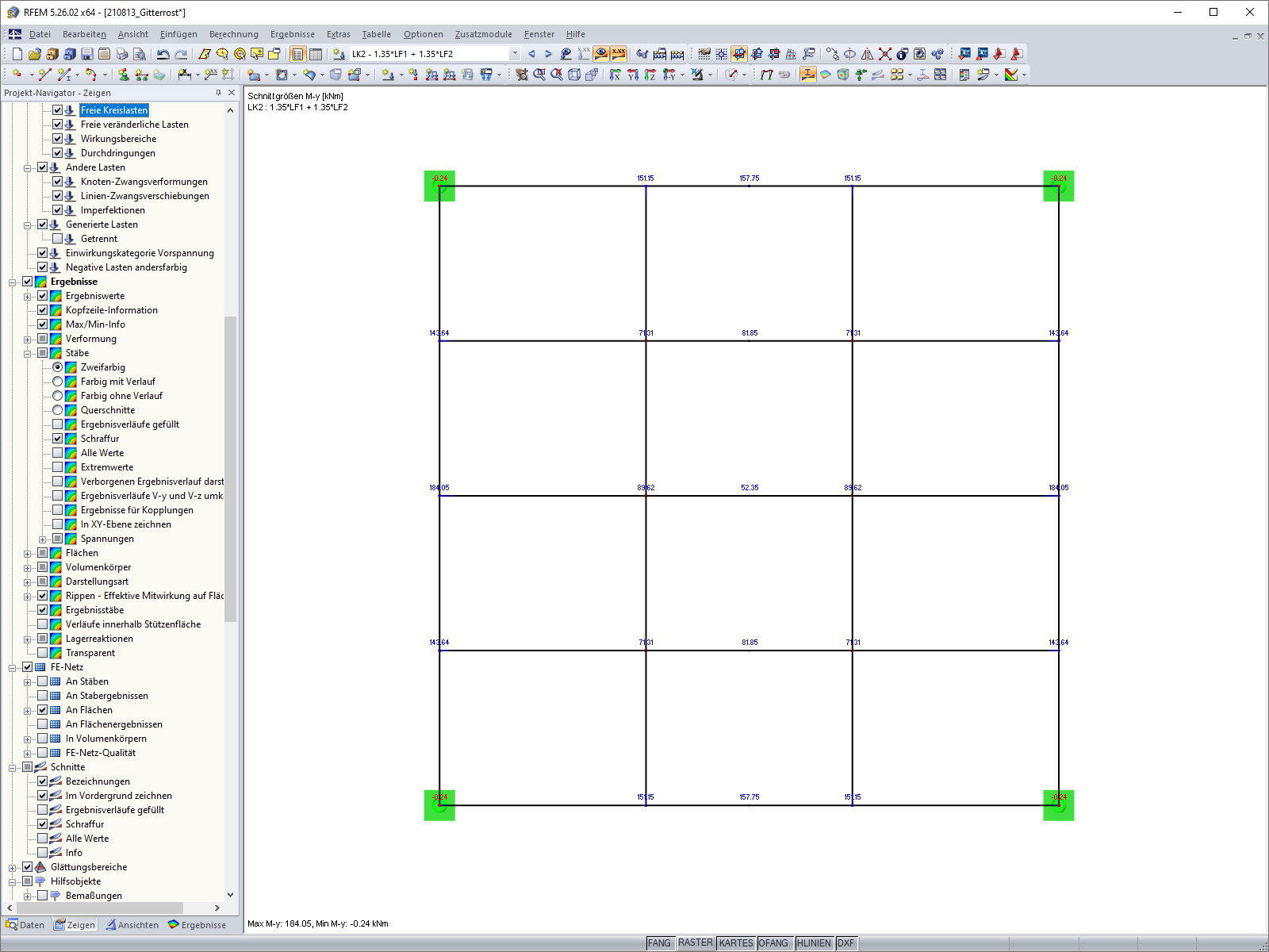 FAQ 005045 | I would like to evaluate the member results in the top view. Is it possible to get the results drawn in the XY plane?