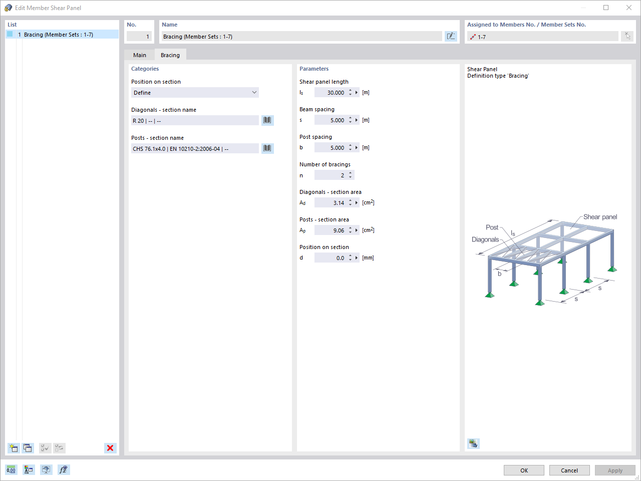 Member Shear Panel | Bracing