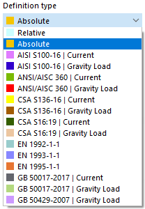 Selecting definition type