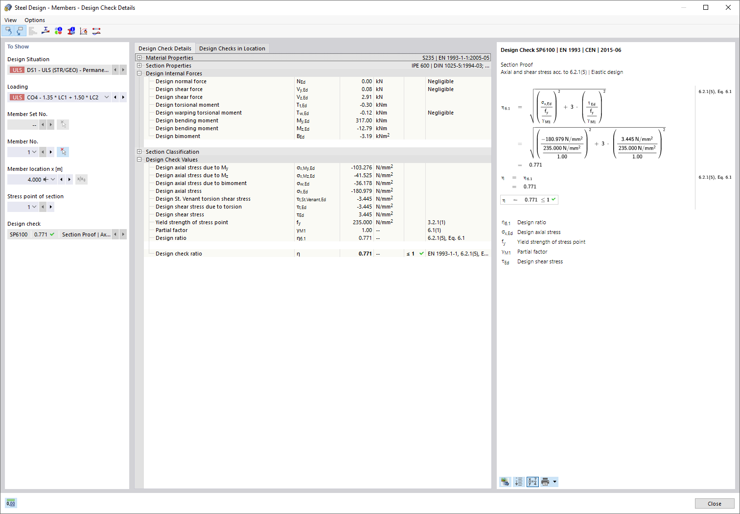 Design Check Considering Warping Torsion