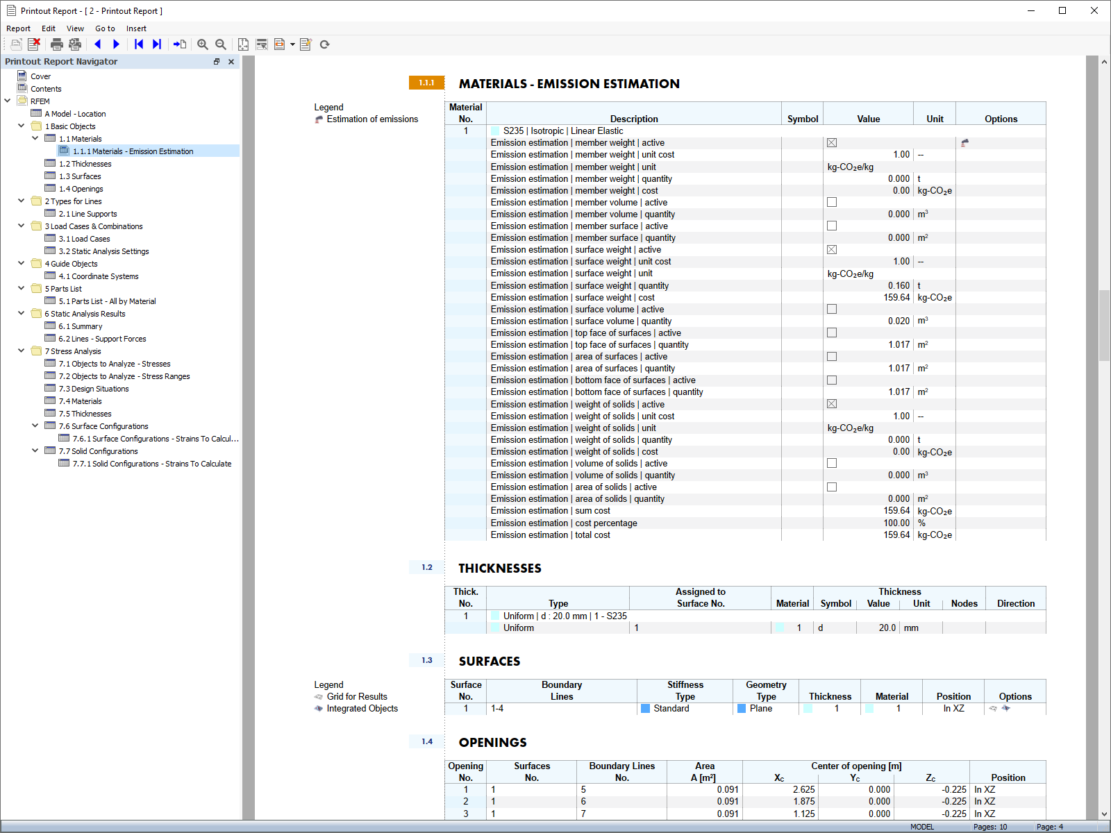 Emission Estimation in Printout Protocol