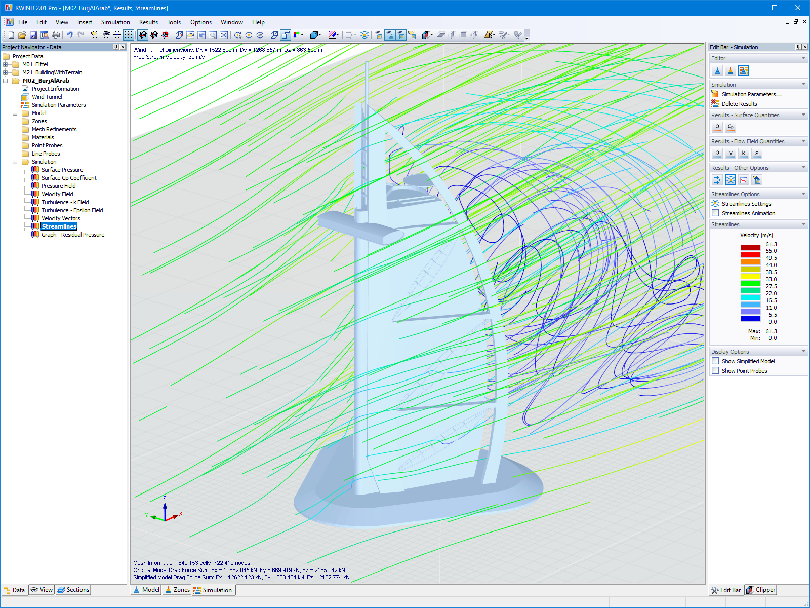 Streamlines in RWIND