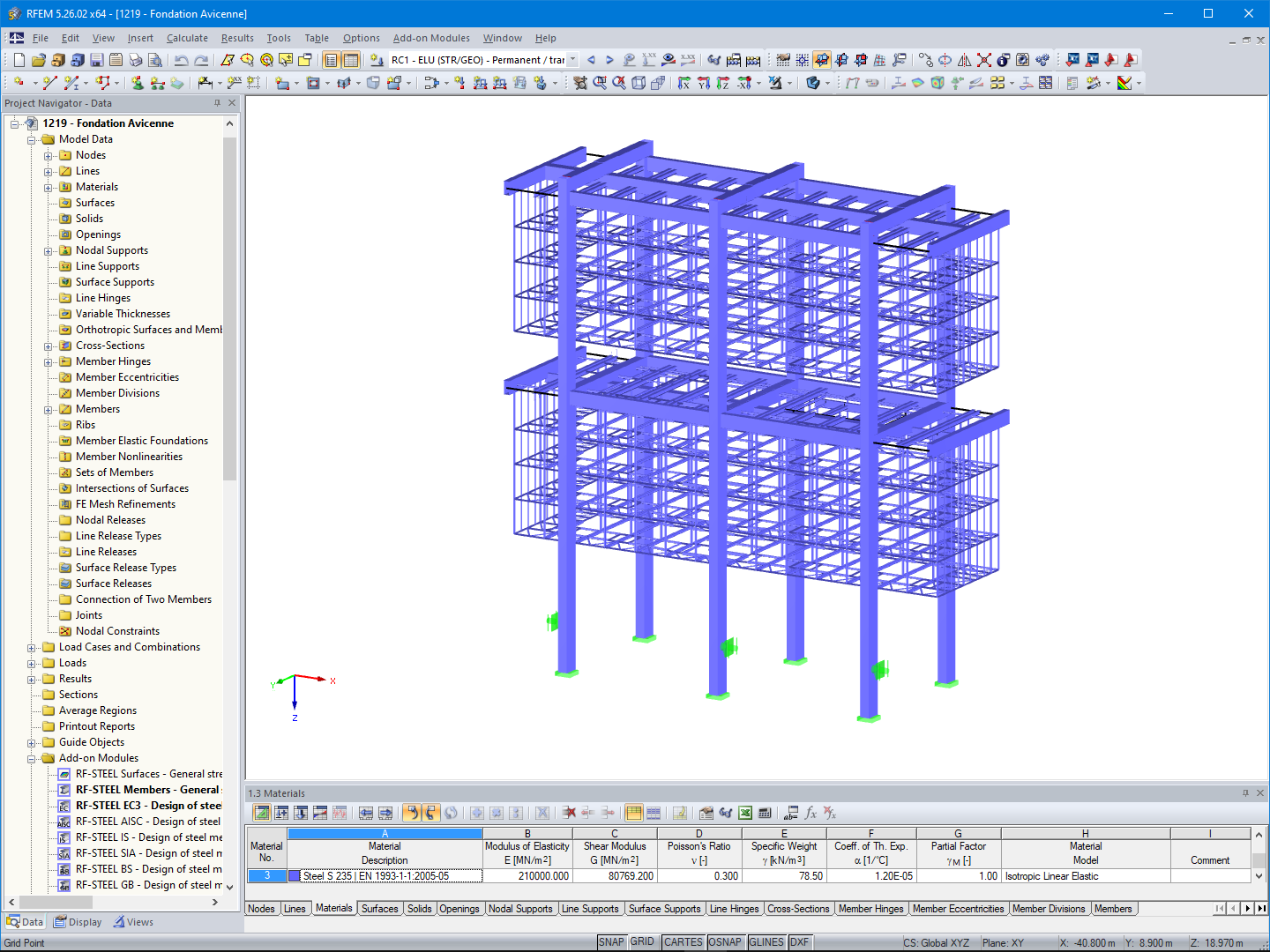 Modeling of Steel Structure in RFEM