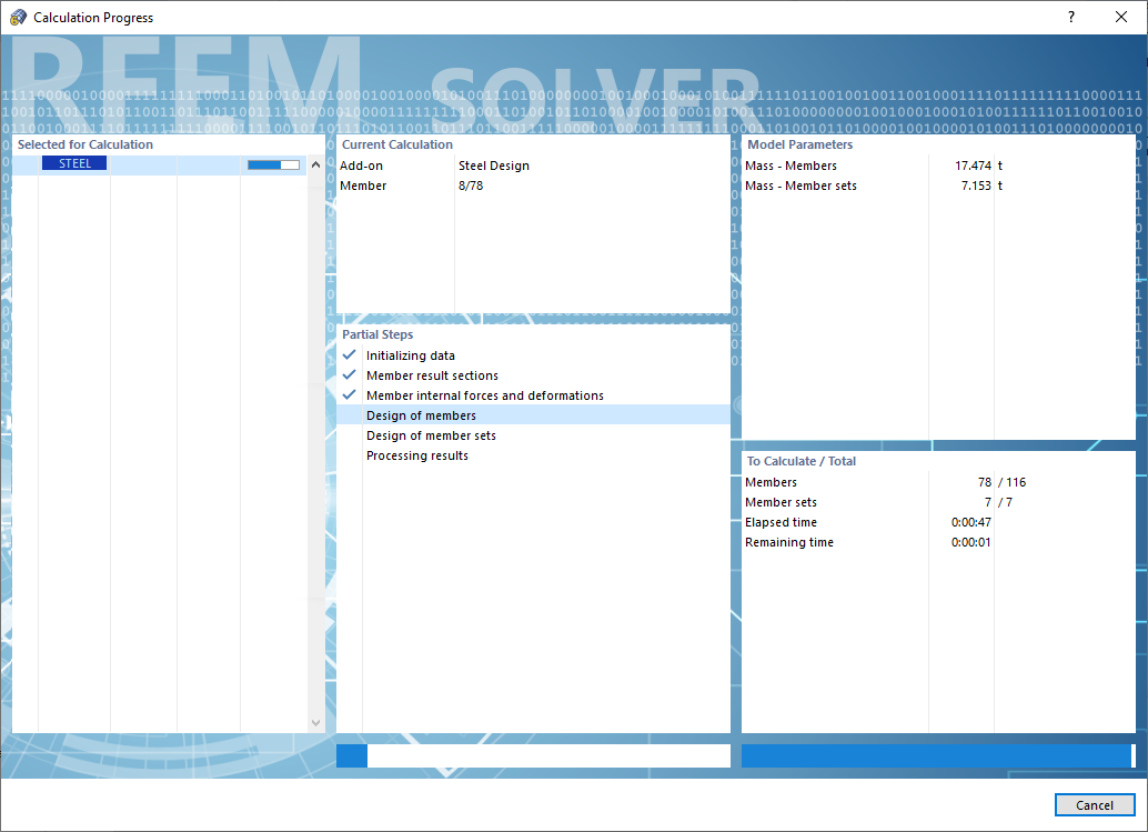 Calculation Progress of Steel Design