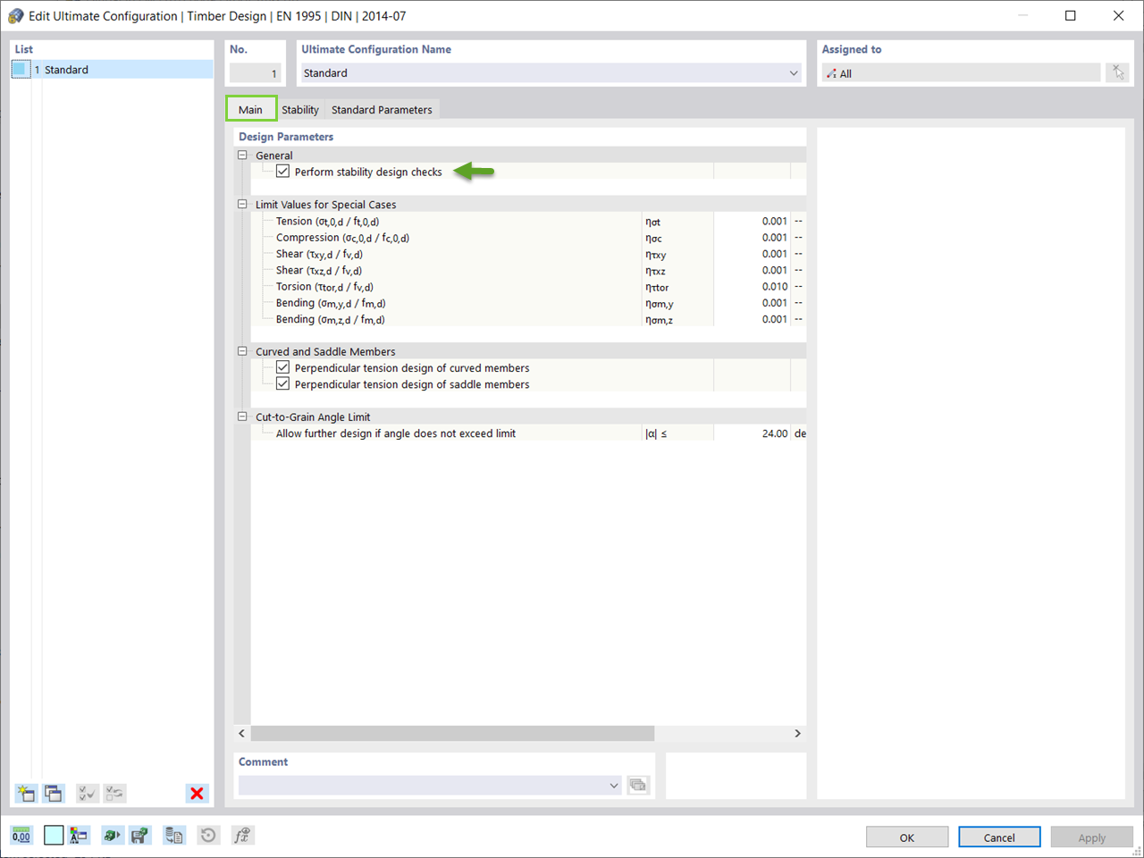 Design Parameters for Ultimate Configuration