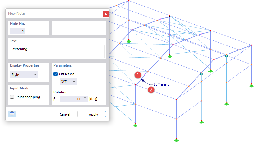 Setting a Note Graphically