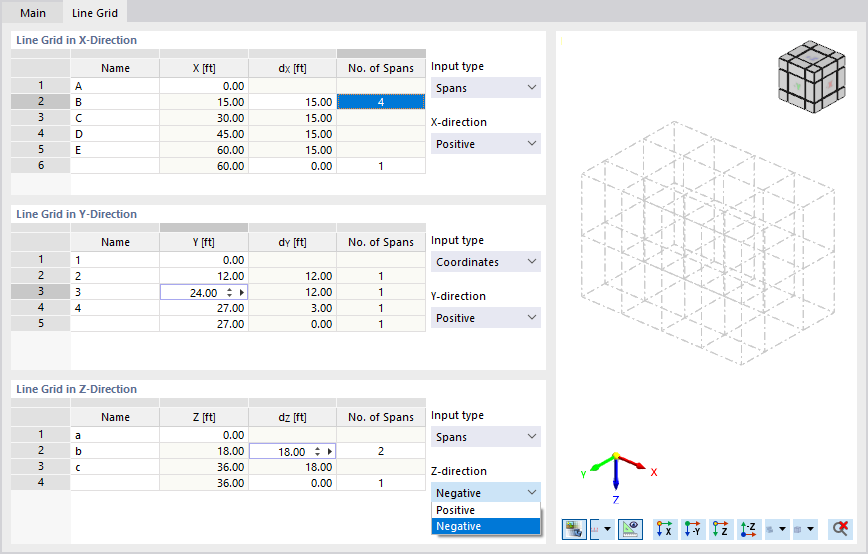 Defining Cartesian Line Grid