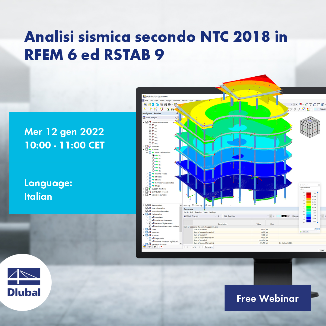 Seismic Analysis According to NTC 2018 in RFEM 6 and RSTAB 9