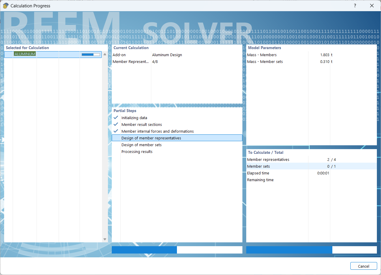 Calculation Progress of Aluminum Design