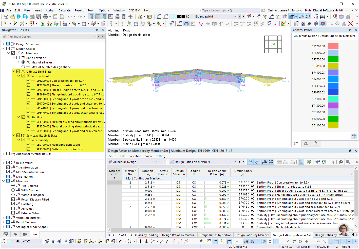 Aluminum Design in Navigator - Results