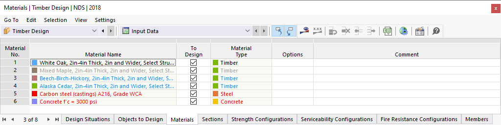 Color Highlighting of Materials for Timber Design