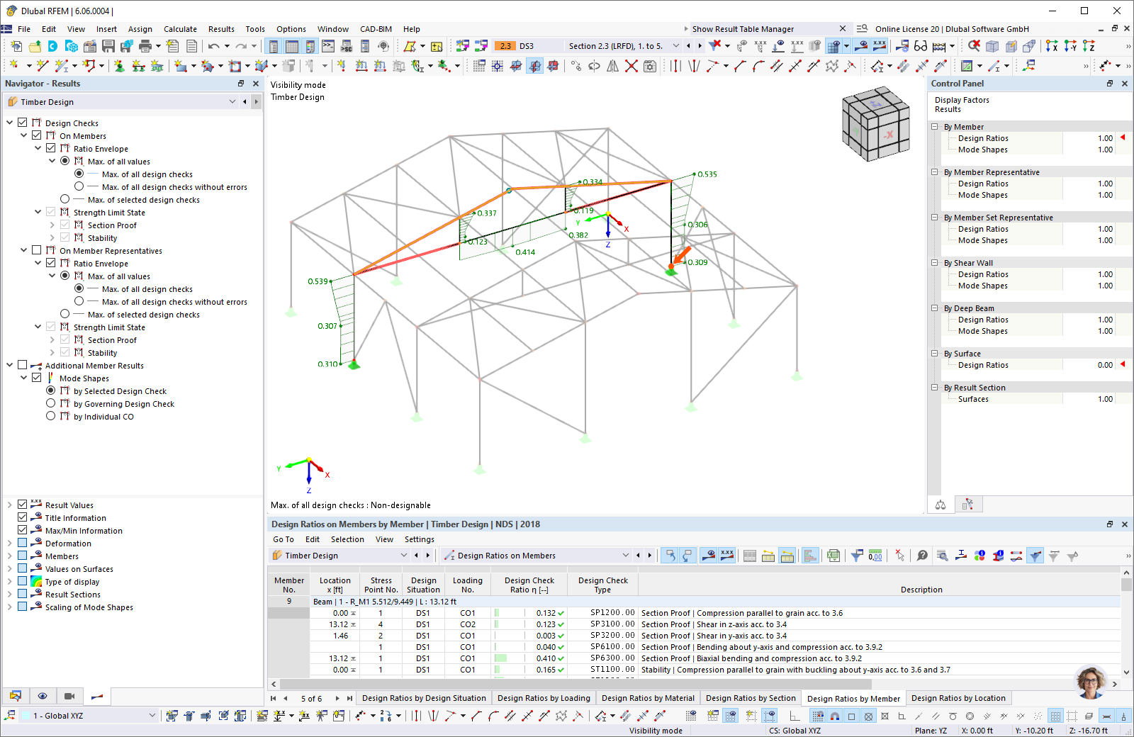 Results of Timber Design