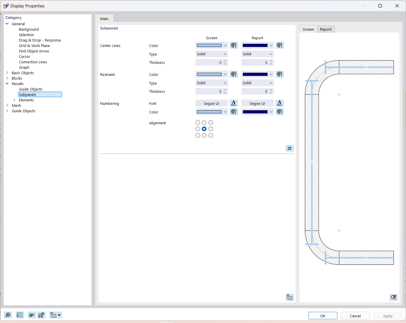 Display Properties of Single Panel