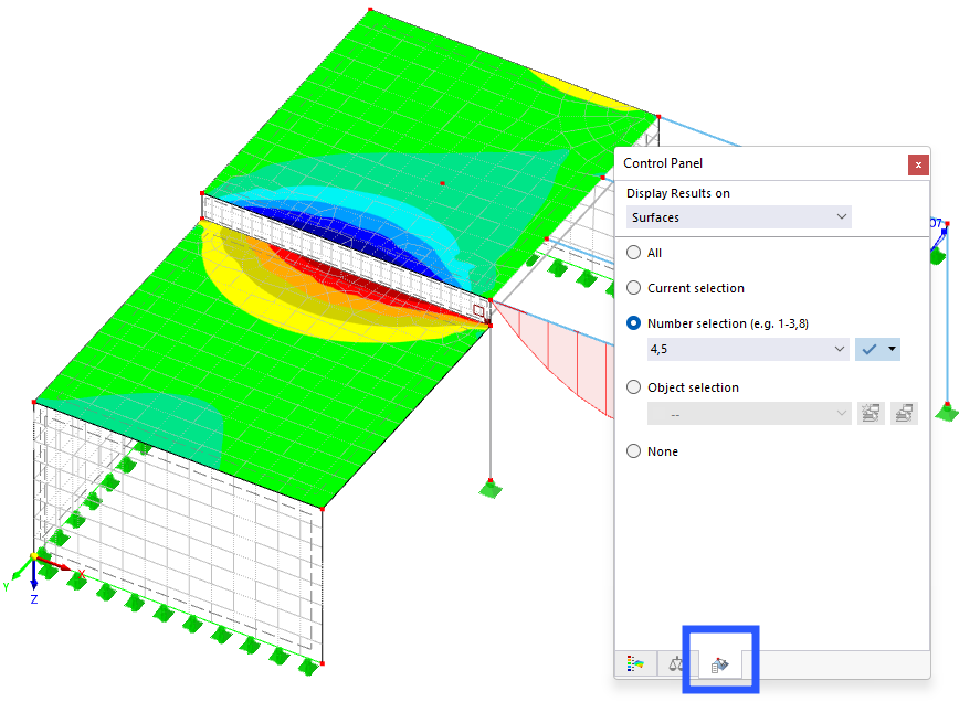 Displaying Results of Selected Surfaces