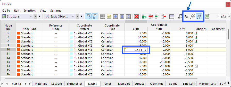 Button "Edit Formula" and Formula in Table Cell
