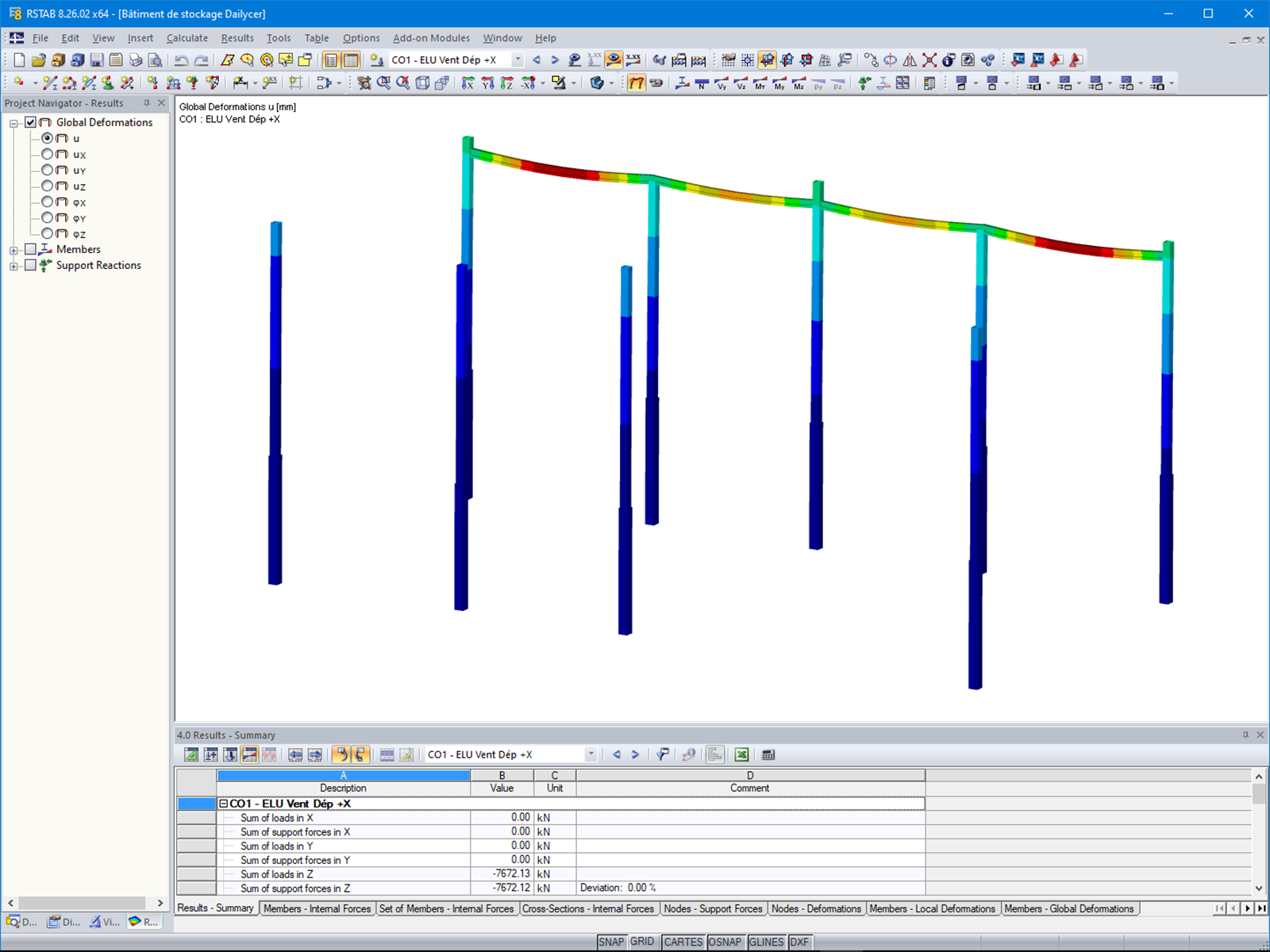 Global Deformations of Precast Elements in RSTAB