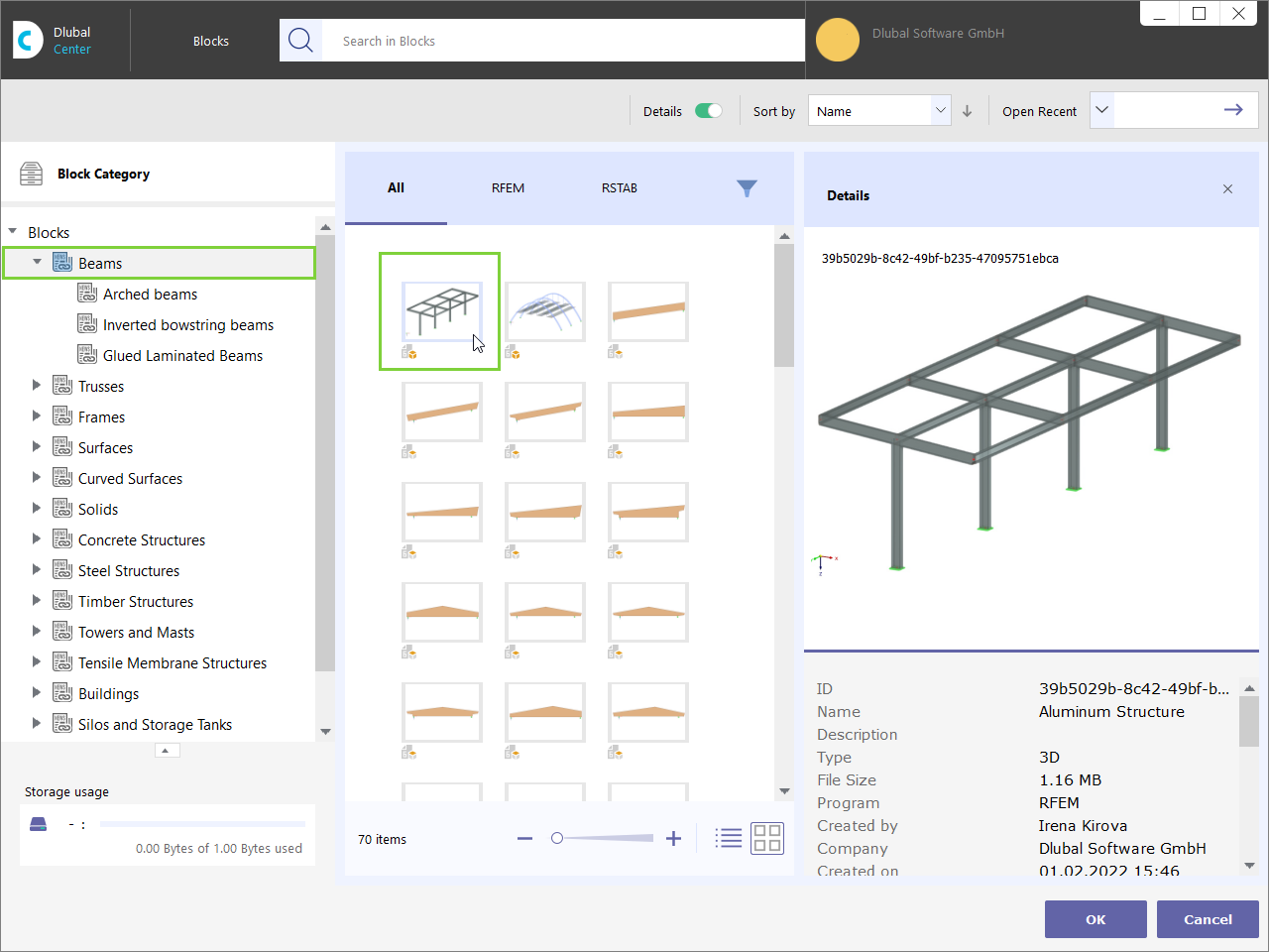 Inserting Block from Catalog