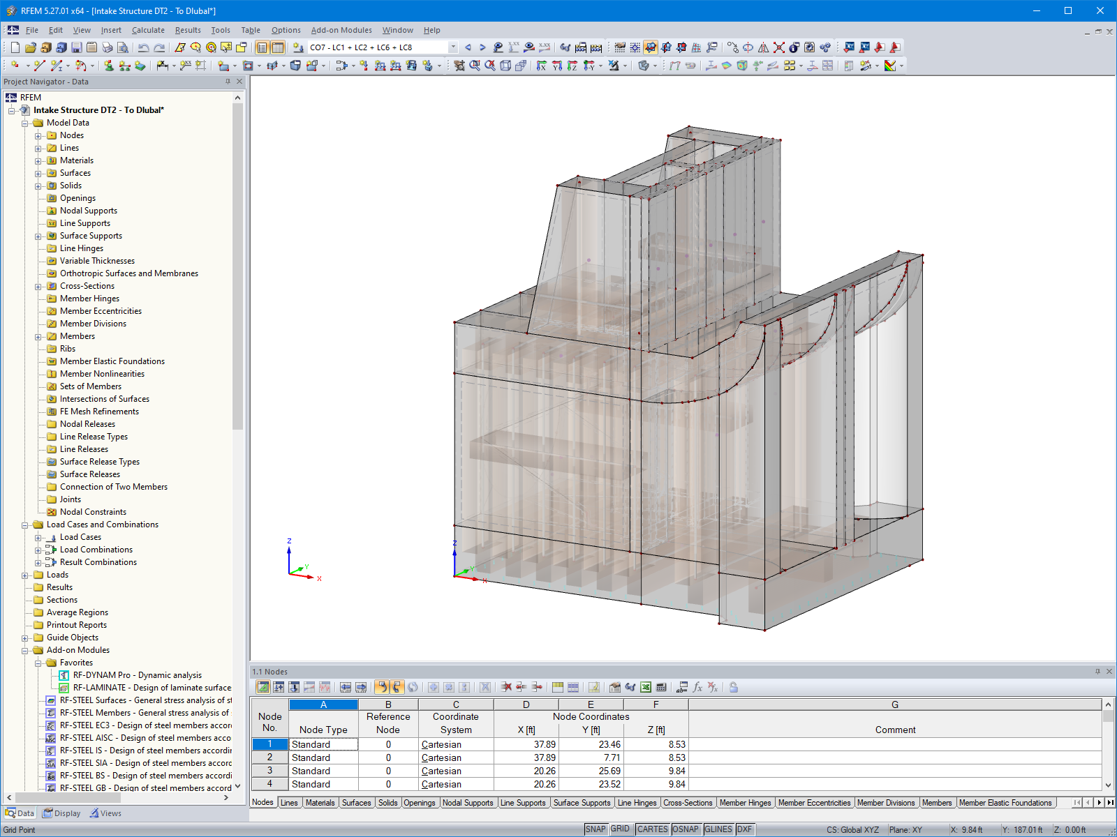 RFEM Model Inlet Structure (© Zutari)