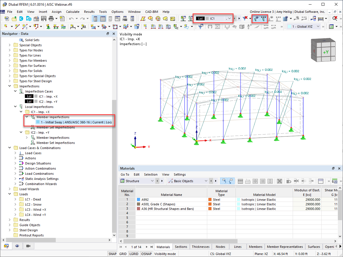 Member Imperfection Graphical Display