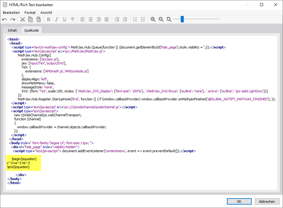 Defining Formula in Source Code