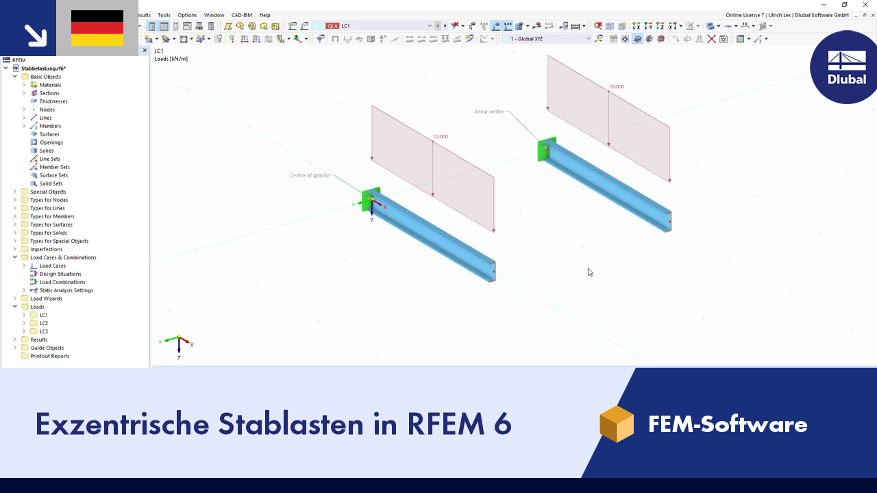 Short Video: Eccentric Member Loads in RFEM 6