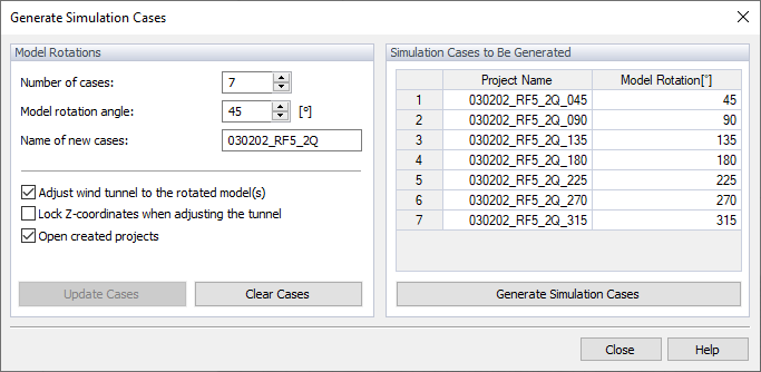 Generate Simulation Cases