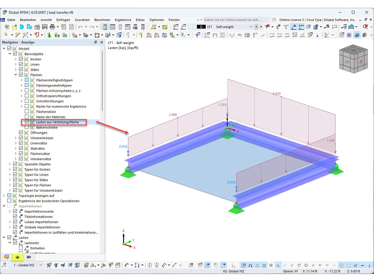 Displaying Load Transfer Separately