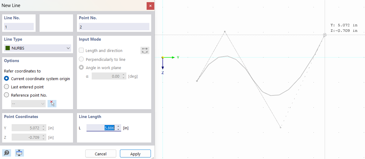 Creating NURBS Line Graphically