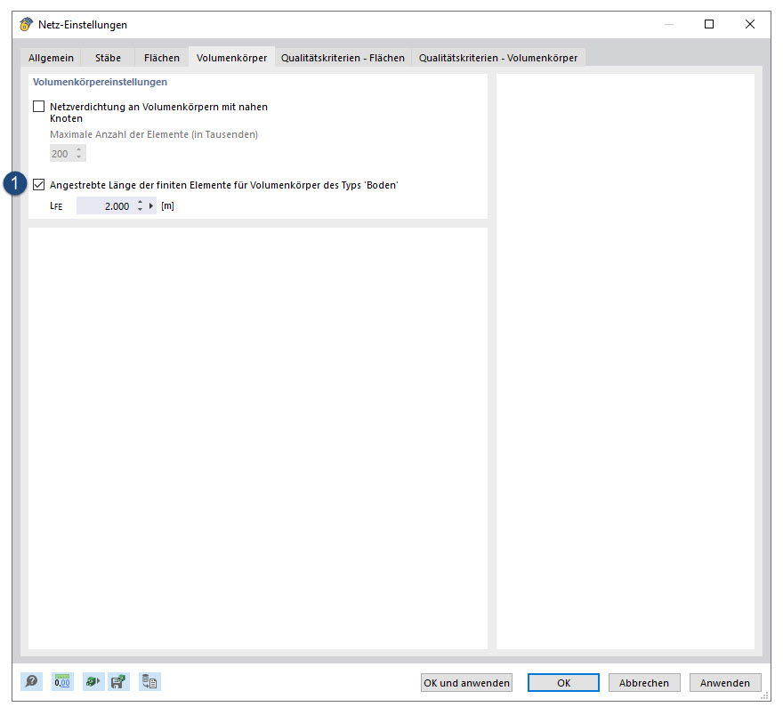 Mesh Settings for Soil Massifs