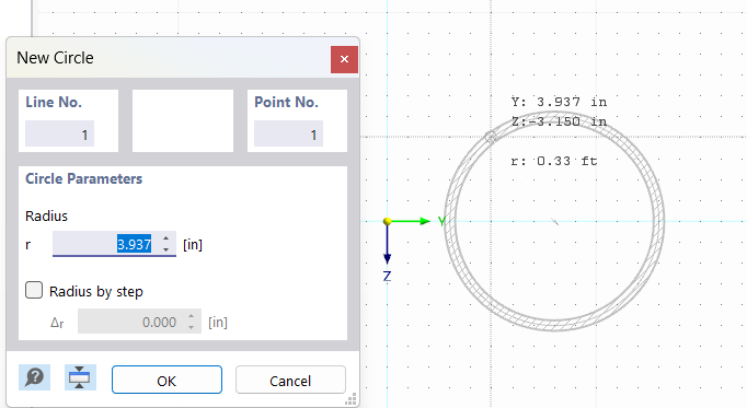 Creating Circular Element Graphically