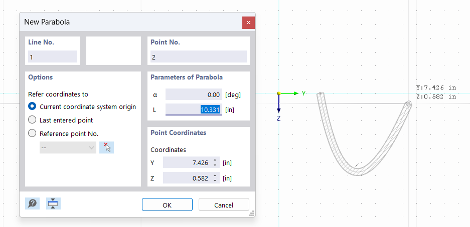 Creating Parabolic Element Graphically