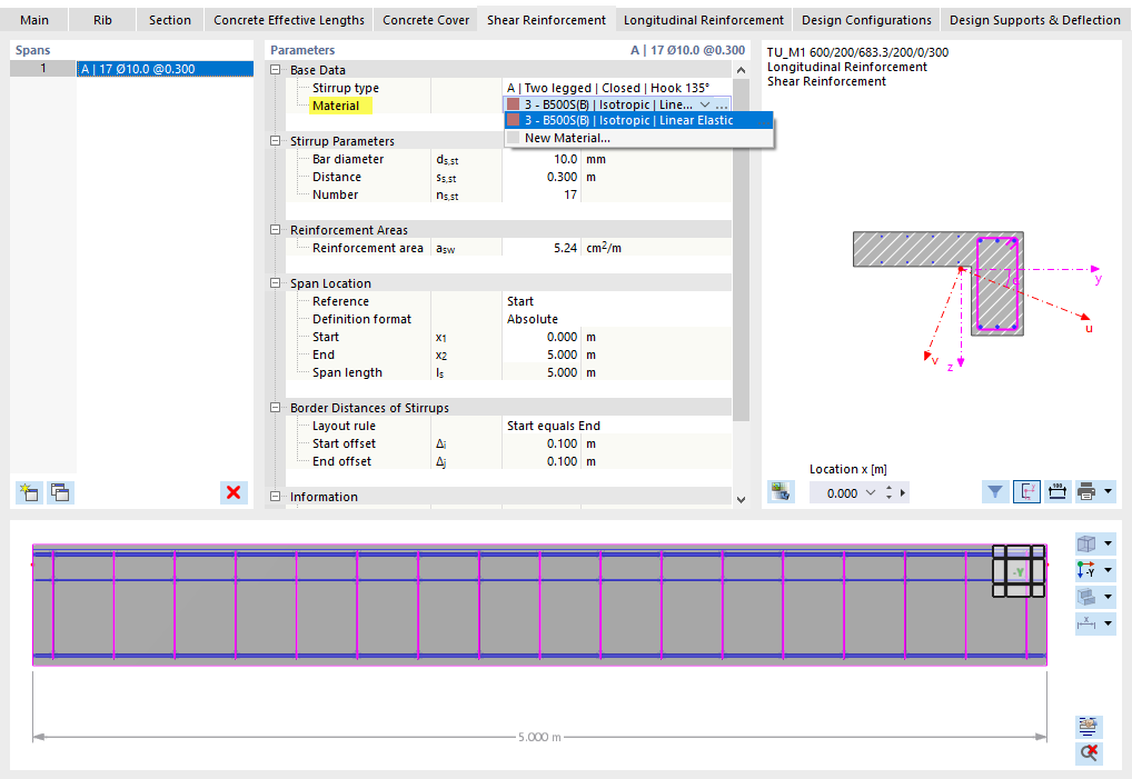 Selecting Material of Stirrups