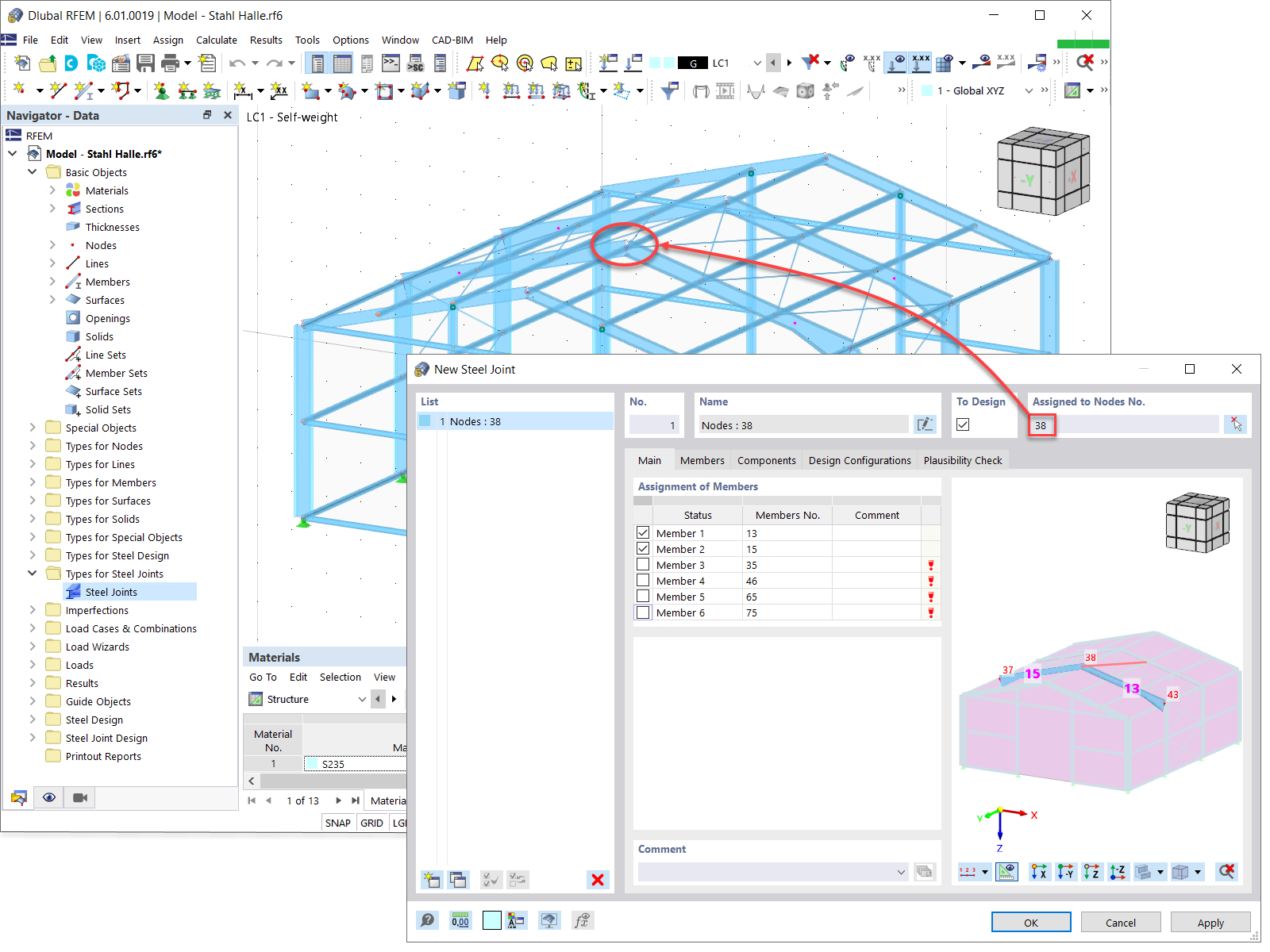 Dialog Box "New Steel Joint"