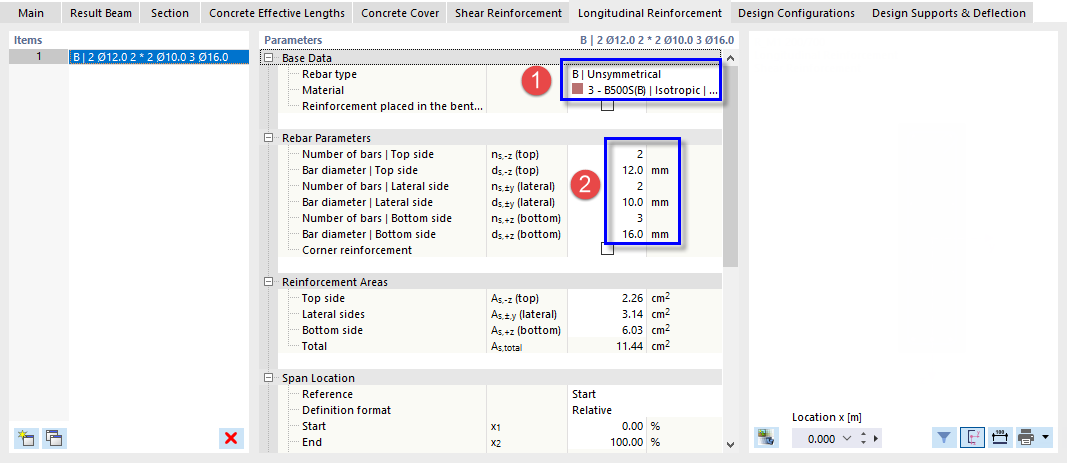 Defining Longitudinal Reinforcement