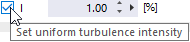 Setting Uniform Turbulence Intensity