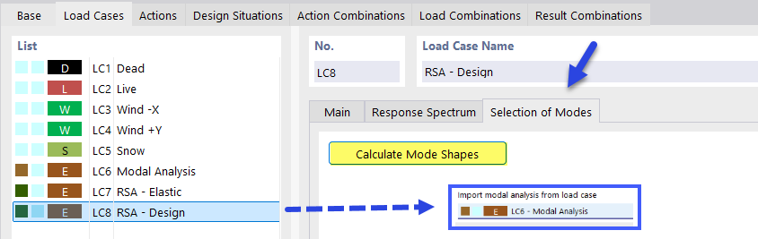 Calculating Mode Shapes for Response Spectrum Analysis