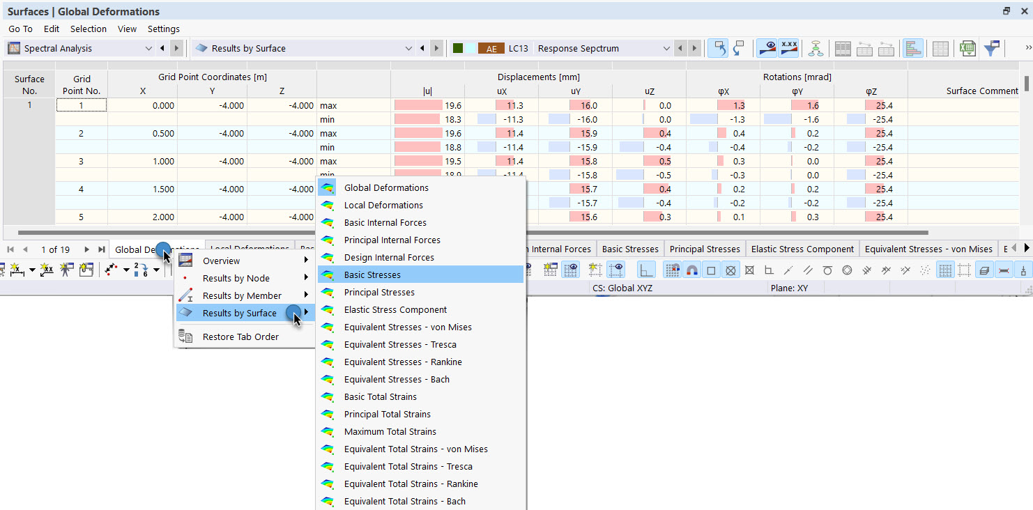 Shortcut Menu for Table Tabs