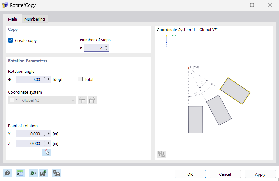 Dialog Box "Rotate/Copy"