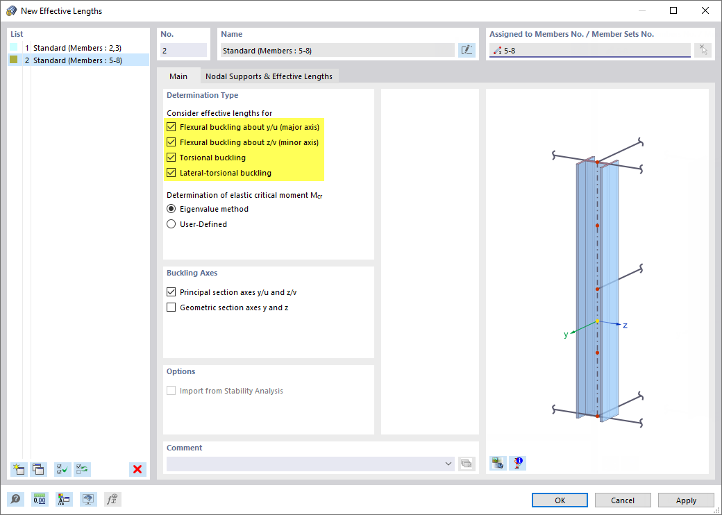 Settings for Stability Design of Platform Girders