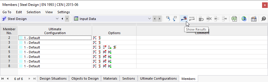 Starting Calculation of Steel Design Results